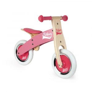 BICICLETA DE MADERA ROSA